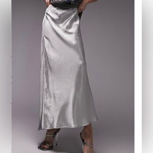 Topshop Satin Maxi Skirt